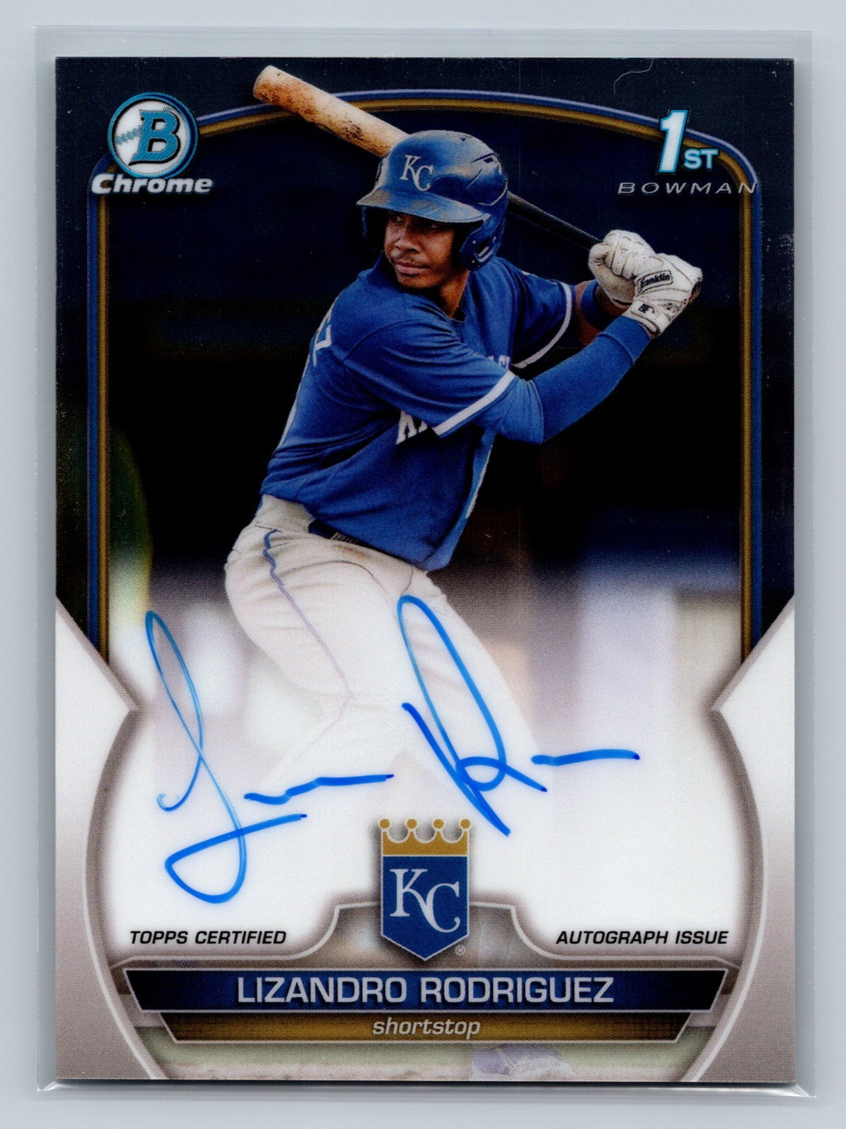Lizandro Rodriguez 2023 Bowman Chrome 1st Auto #CPA-LRZ Royals