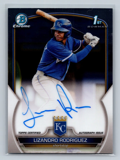 Lizandro Rodriguez 2023 Bowman Chrome 1st Auto #CPA-LRZ Royals