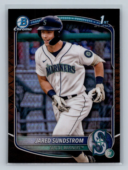 Jared Sundstrom 2025 Bowman Chrome 1st Reptilian Refractor #BCP-85 Mariners