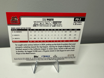 Tai Peete 2025 Topps Pro Debut Aqua Rainbow Foil /75 #PD-2 Nuts