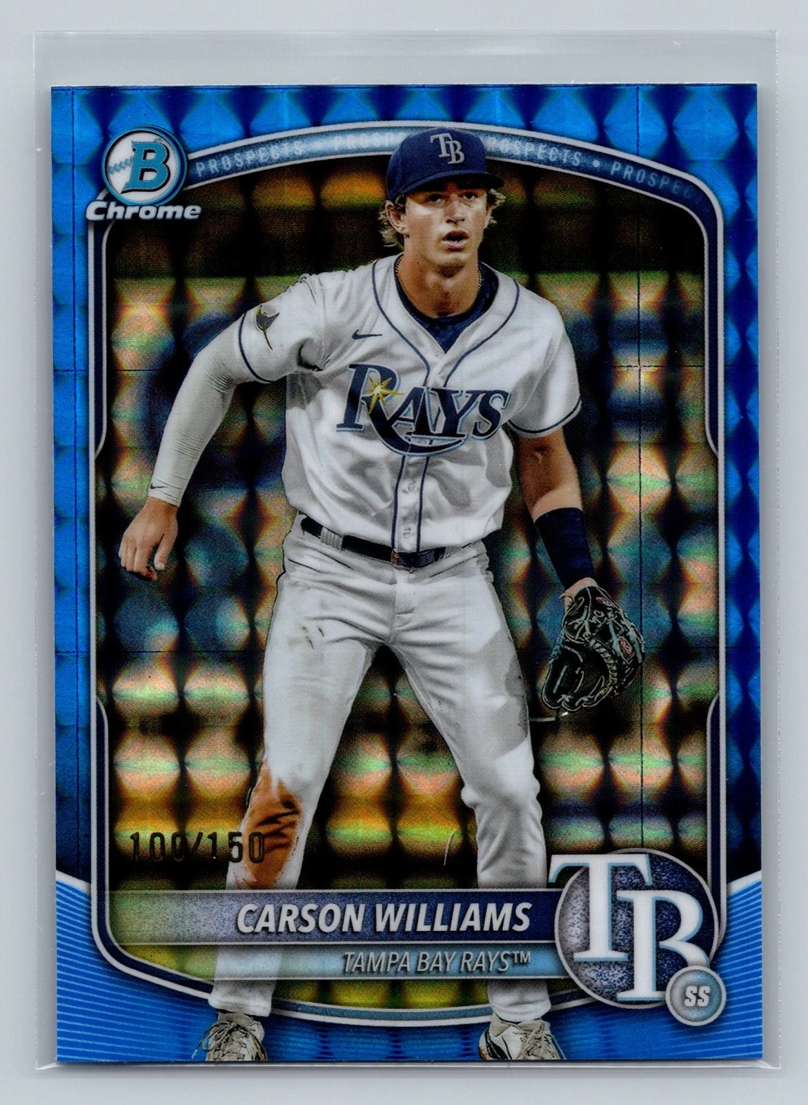 Carson Williams 2025 Bowman Chrome Prospect Blue Geometric Refractor /150