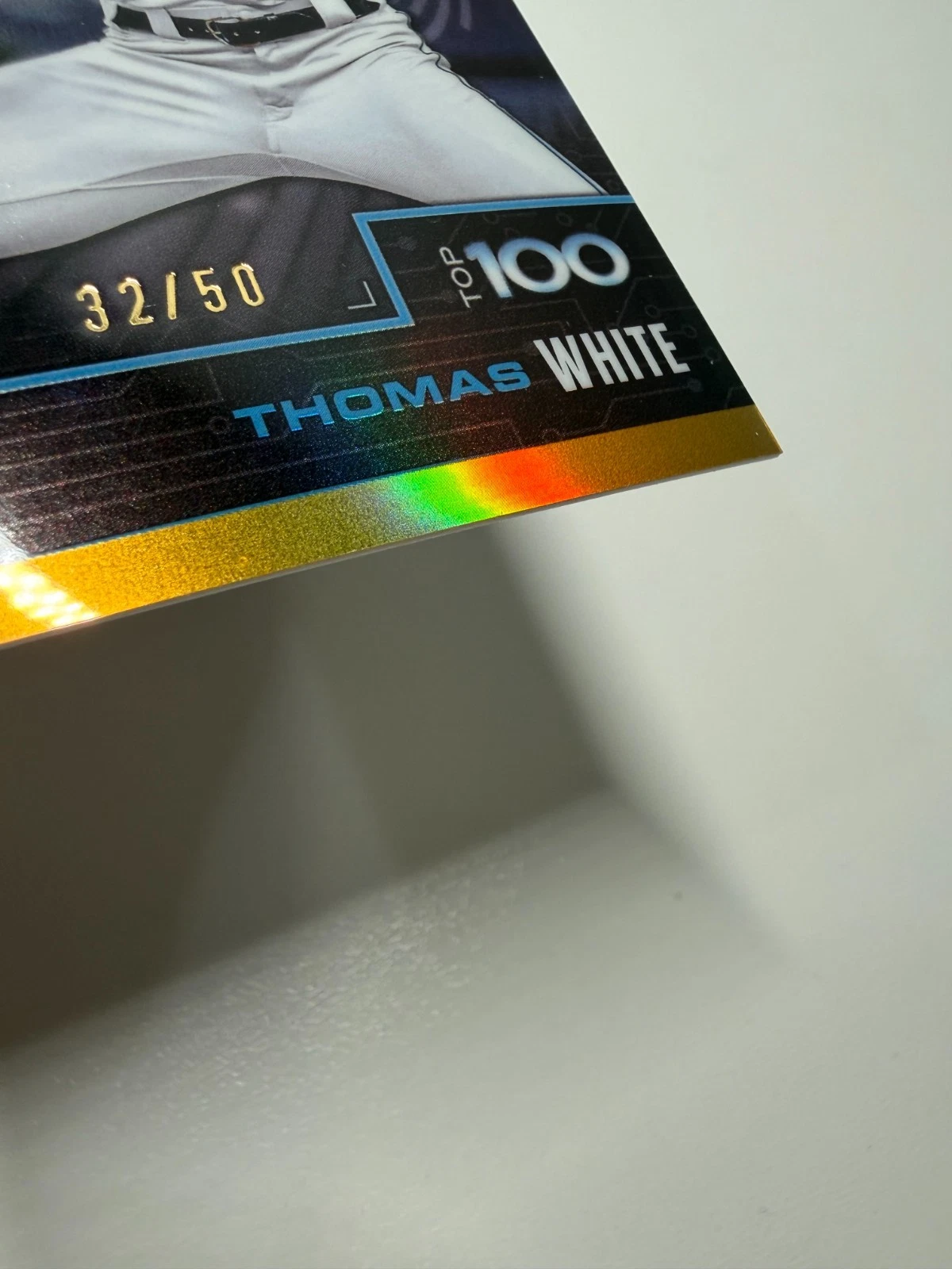 Thomas White 2025 Bowman Scouts Top 100 Gold Refractor /50 #BTP-34 Marlins
