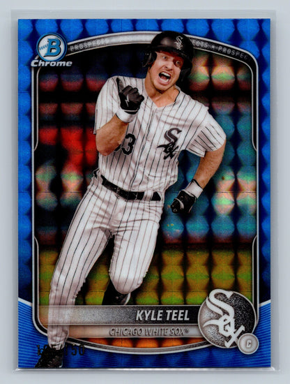 Kyle Teel 2025 Bowman Chrome Prospects Blue Geometric Refractor /150 #BCP-118