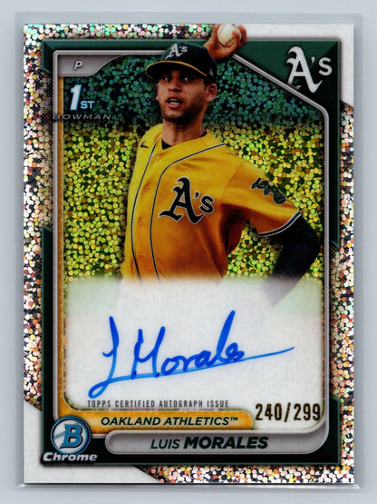 Luis Morales 2024 Bowman Chrome 1st Speckle Refractor Auto /299 #CPA-LM