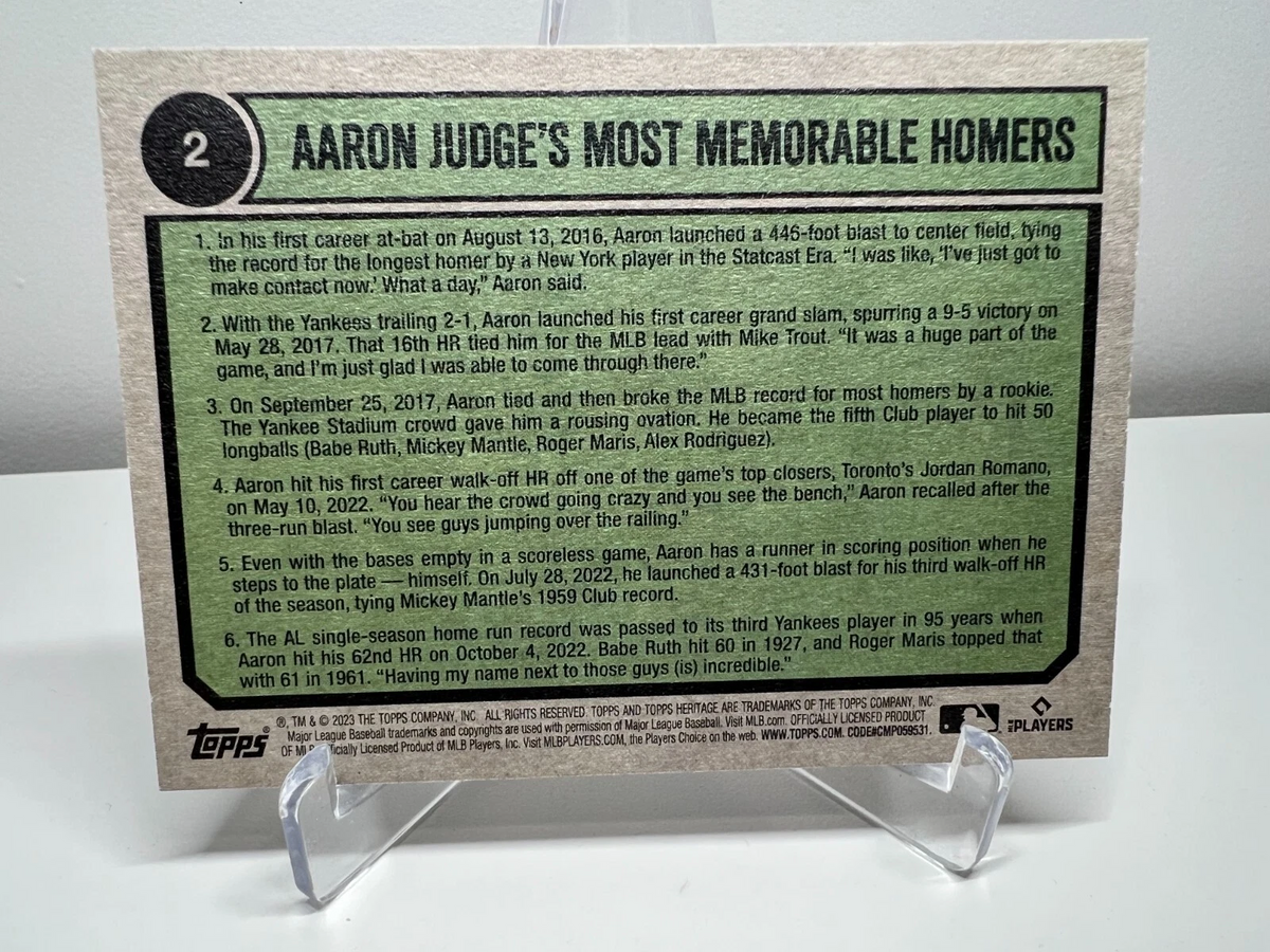 Aaron Judge 2023 Topps Heritage #2 Yankees