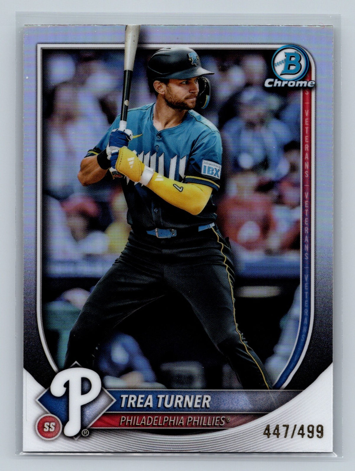 Trea Turner 2025 Bowman Chrome Refractor /499 #82 Phillies