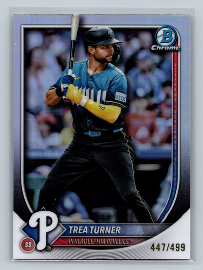 Trea Turner 2025 Bowman Chrome Refractor /499 #82 Phillies