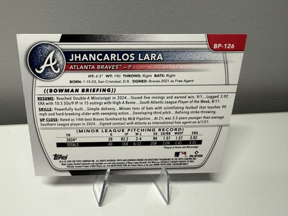 Jhancarlos Lara 2025 Bowman 1st Purple Paper /250 #BP-126 Braves