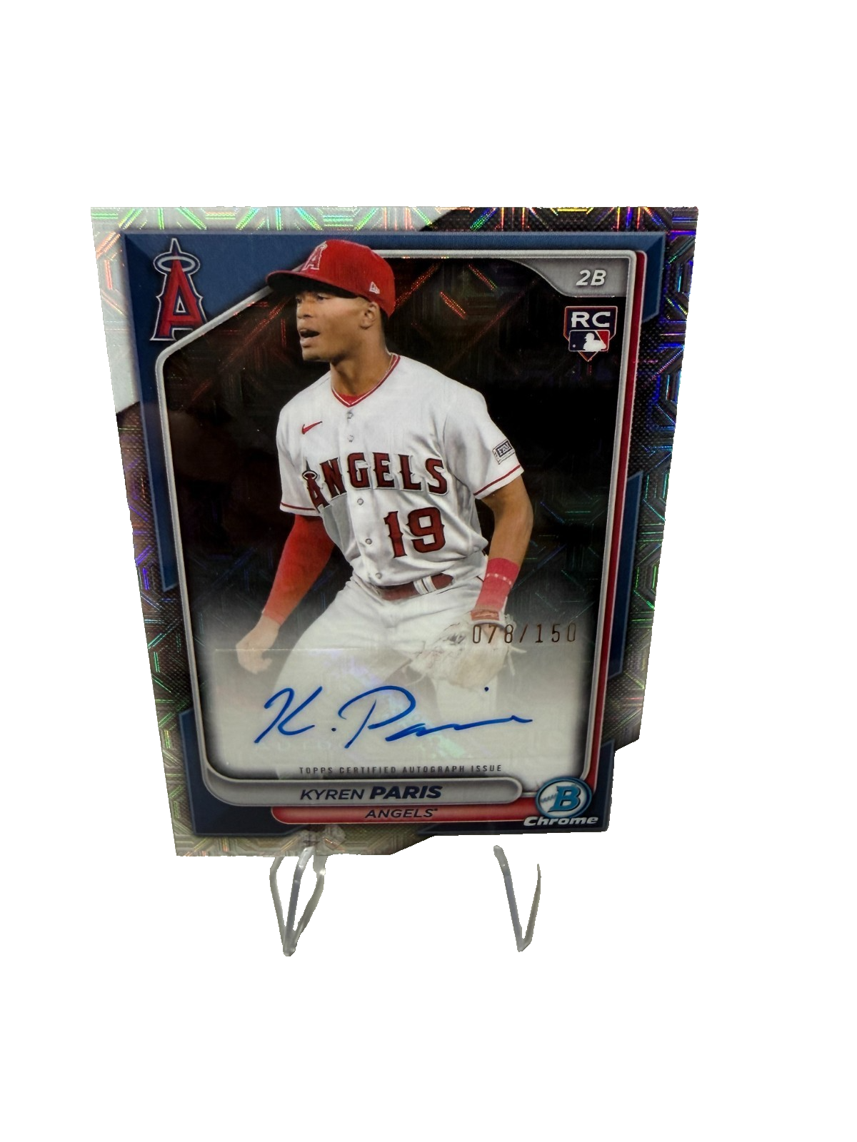 Kyren Paris 2024 Bowman Chrome Mojo Refractor RC Auto /150 #CRA-KP Angels