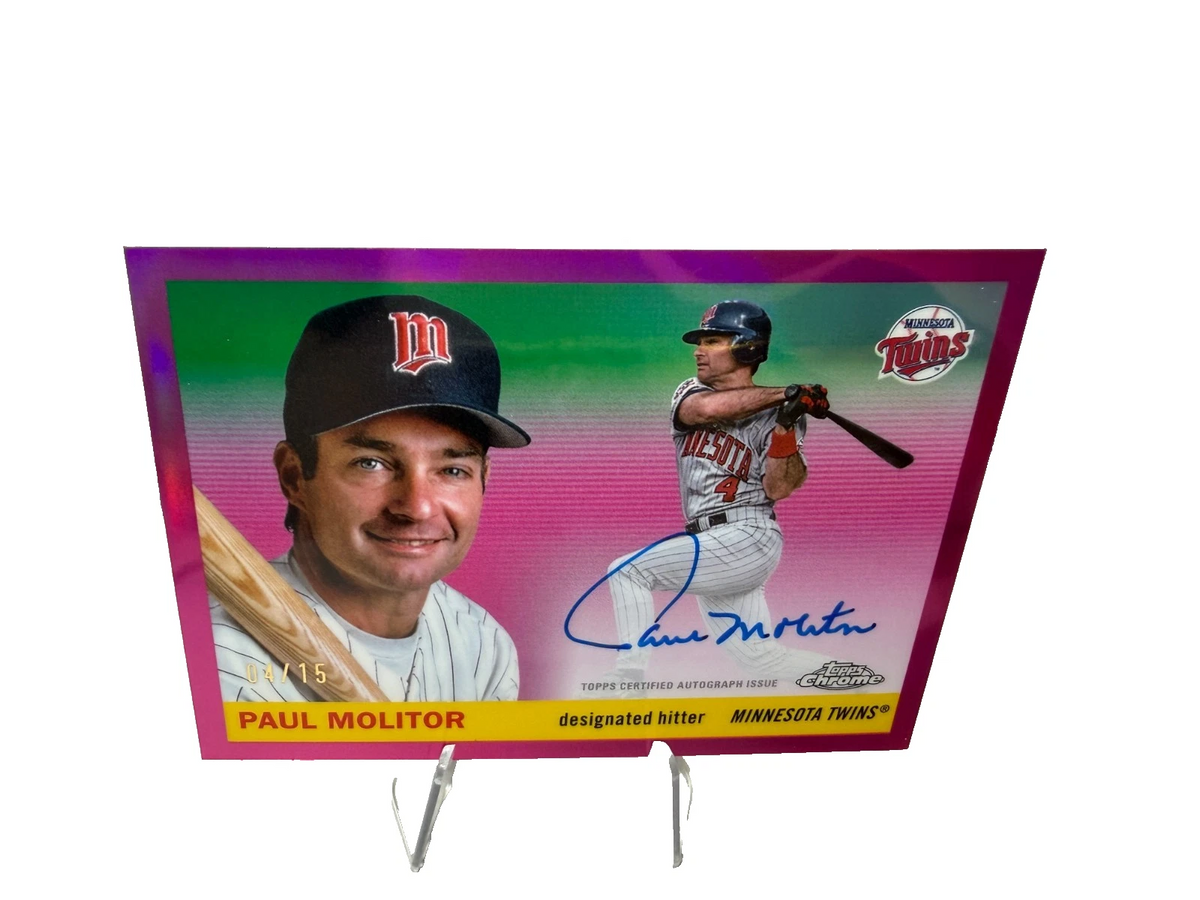 Paul Molitor 2023 Topps Chrome Platinum Anniversary Auto Pink Refractor Auto /15