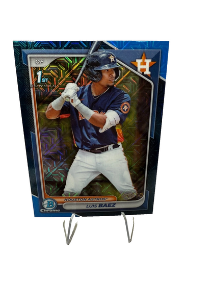 Luis Baez 2024 Bowman Chrome 1st Blue Mojo Refractor /150 #BCP-66 Astros