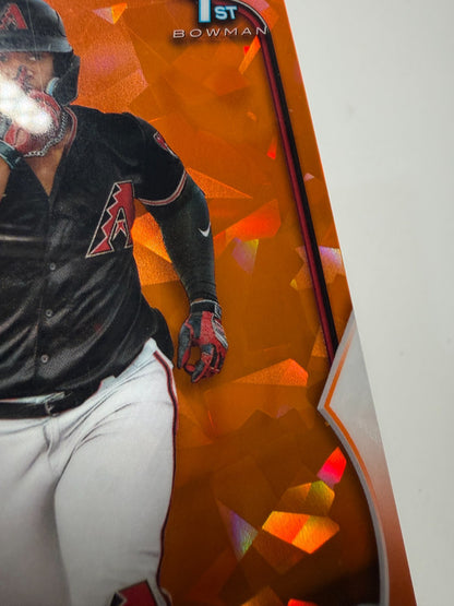 Deyvison De Los Santos 2023 Bowman Chrome 1st Sapphire Orange Refractor /50