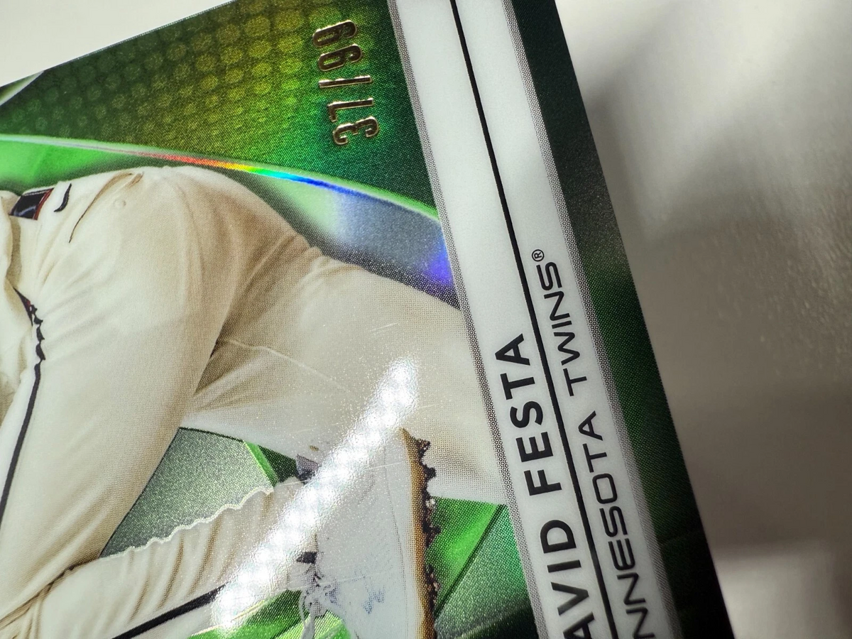David Festa 2025 Topps Chrome Black Green Refractor RC /99 #121 Twins