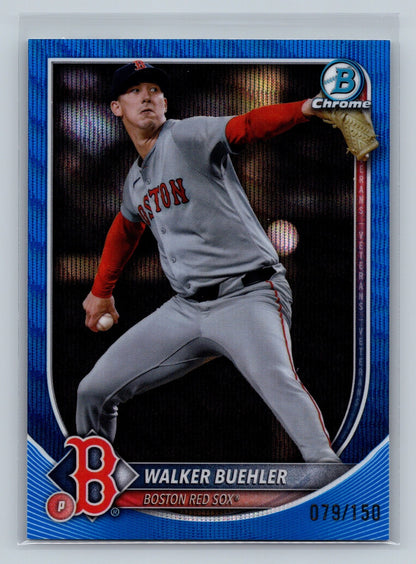 Walker Buehler 2025 Bowman Chrome Blue Wave Refractor /150 #53 Red Sox