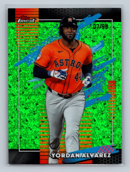 Yordan Alvarez 2026 Topps Finest Uncommon Green Mini Diamond Refractor /99 #146