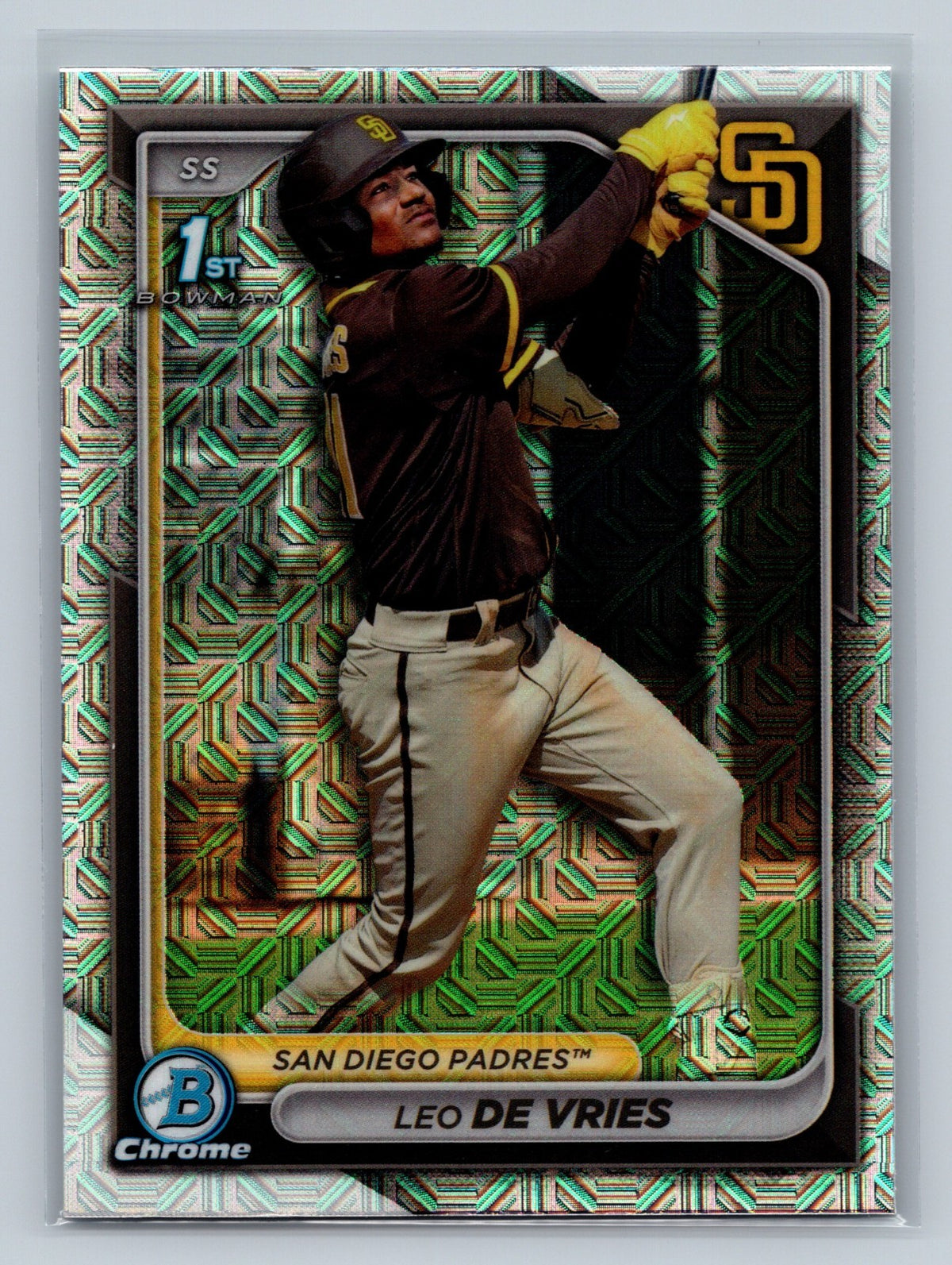 Leo De Vries 2024 Bowman Chrome 1st Mojo Refractor #BCP-179 Padres