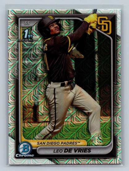 Leo De Vries 2024 Bowman Chrome 1st Mojo Refractor #BCP-179 Padres