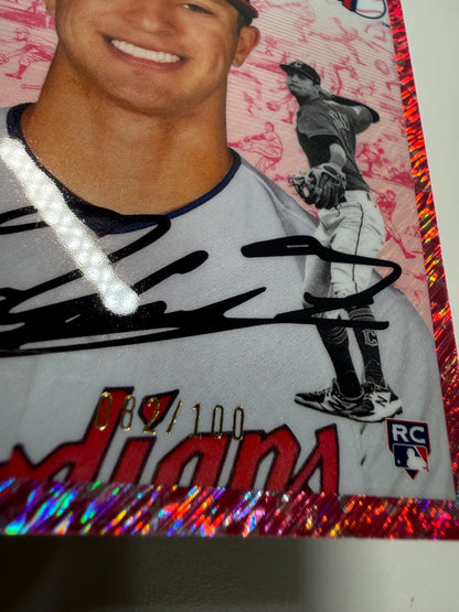 Tyler Freeman 2023 Topps Chrome Platinum Anniversary Wave Refractor /100 #36