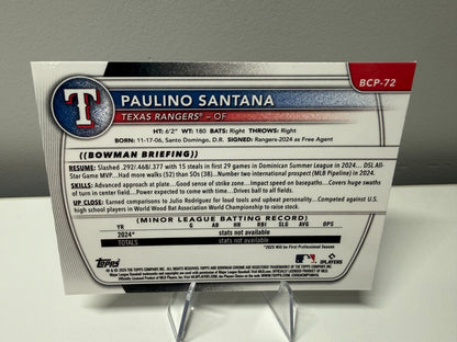 Paulino Santana 2025 Bowman Chrome Lava Refractor /399 #BCP-72 Rangers