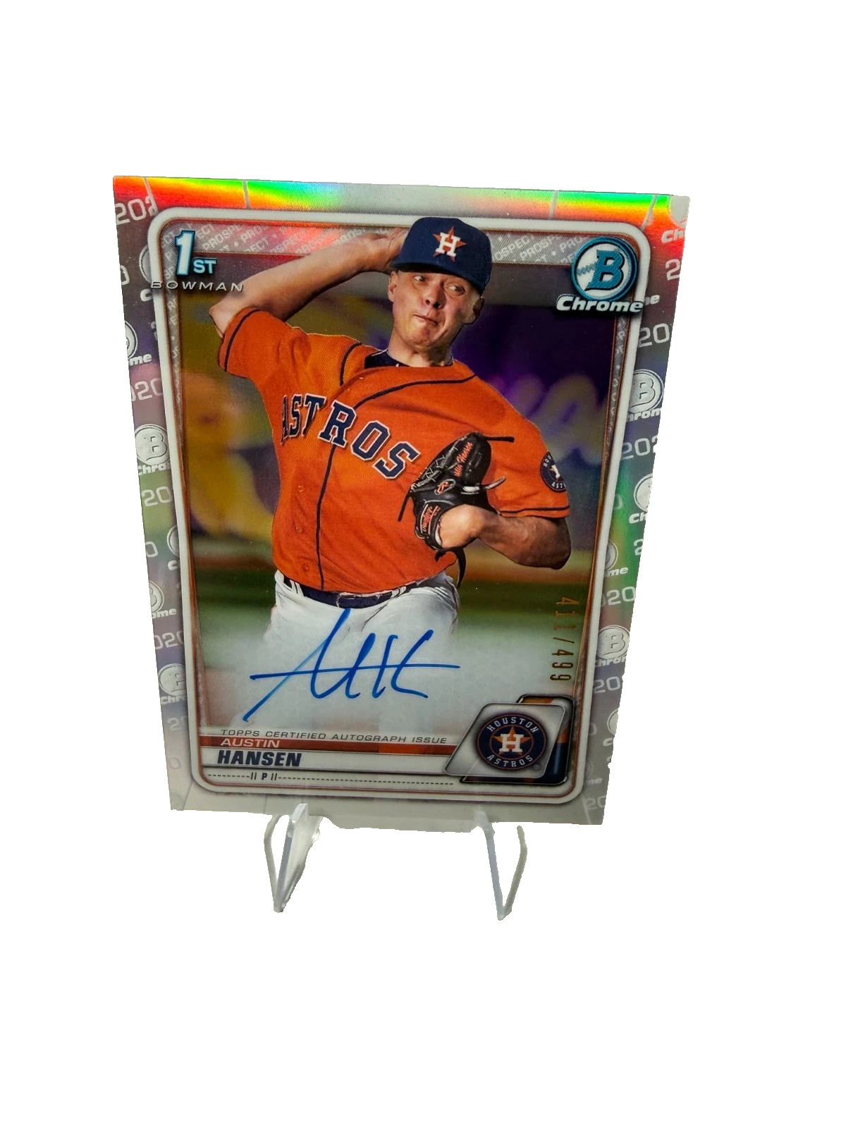 Austin Hansen 2020 Bowman Chrome 1st Refractor /499 #CPA-AH Astros