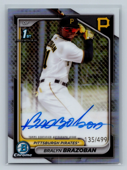 Bralyn Brazoban 2024 Bowman Chrome 1st Refractor Auto /499 #CPA-BB Pirates