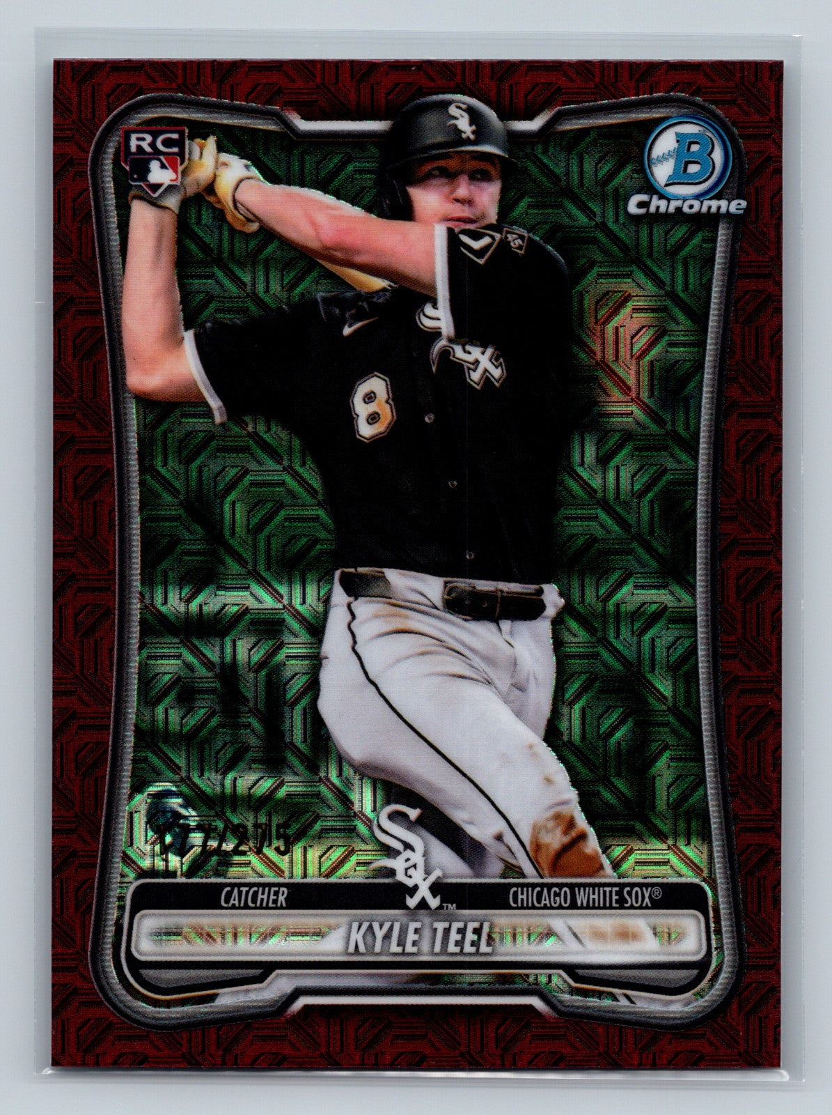 Kyle Teel 2026 Bowman Chrome Prospect Burgundy Mojo Refractor RC /275 #19
