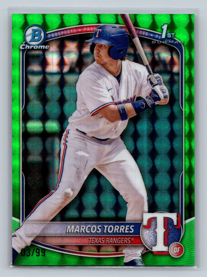 Marcos Torres 2025 Bowman Chrome 1st Green Geometric Refractor /99 #BCP-94