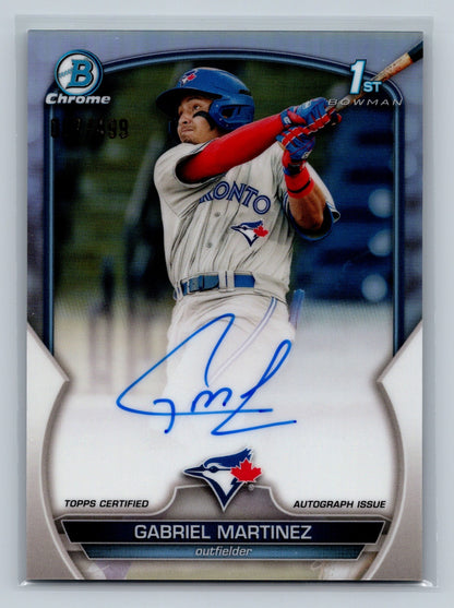 Gabriel Martinez 2023 Bowman Chrome 1st Refractor Auto /499 #CPA-GMA Blue Jays