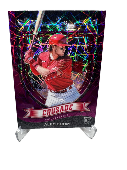 Alec Bohm 2021 Panini Chronicles Crusade Purple Lazer Prizm RC #23 Phillies