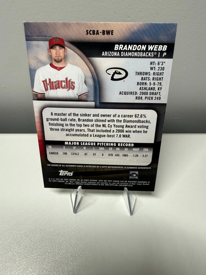 Brandon Webb 2025 Topps Stadium Club Yellow Foil Auto #SCBA-BWE Diamondbacks