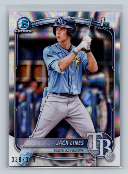 Jack Lines 2025 Bowman Chrome 1st Lava Refractor /399 #BCP-64 Rays