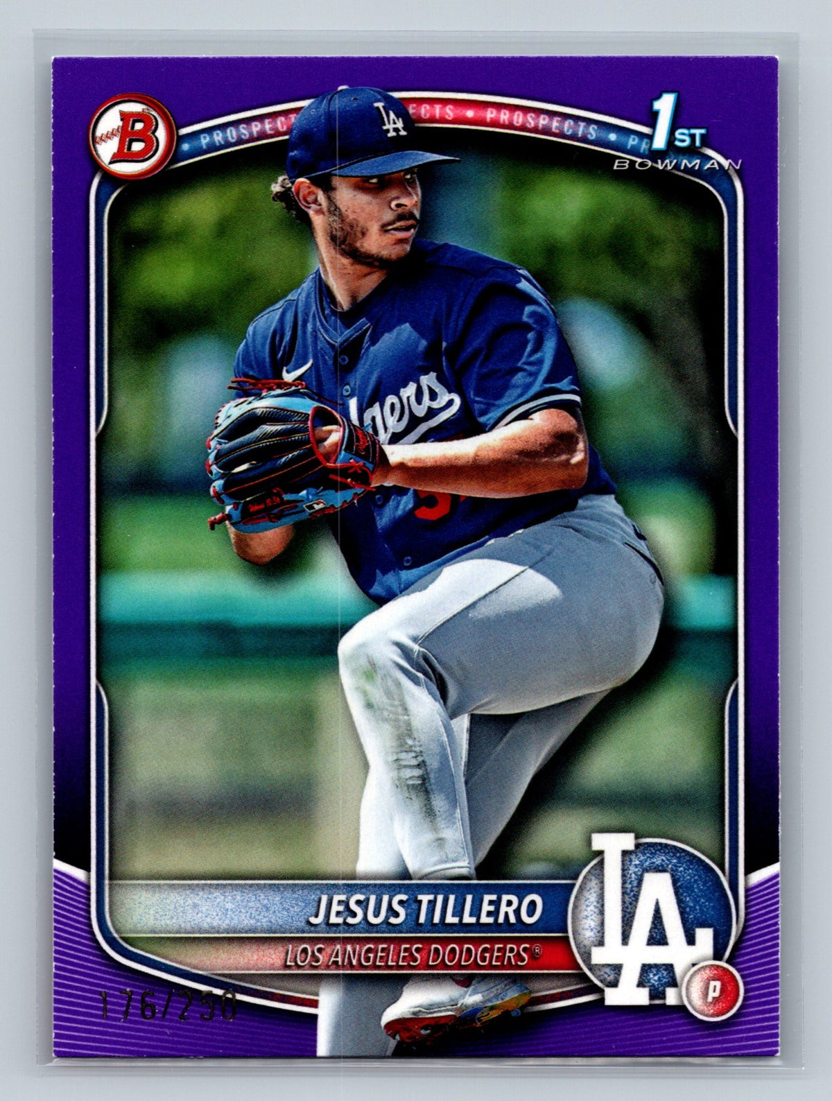 Jesus Tillero 2025 Bowman 1st Paper Purple /250 #BP-117 Dodgers