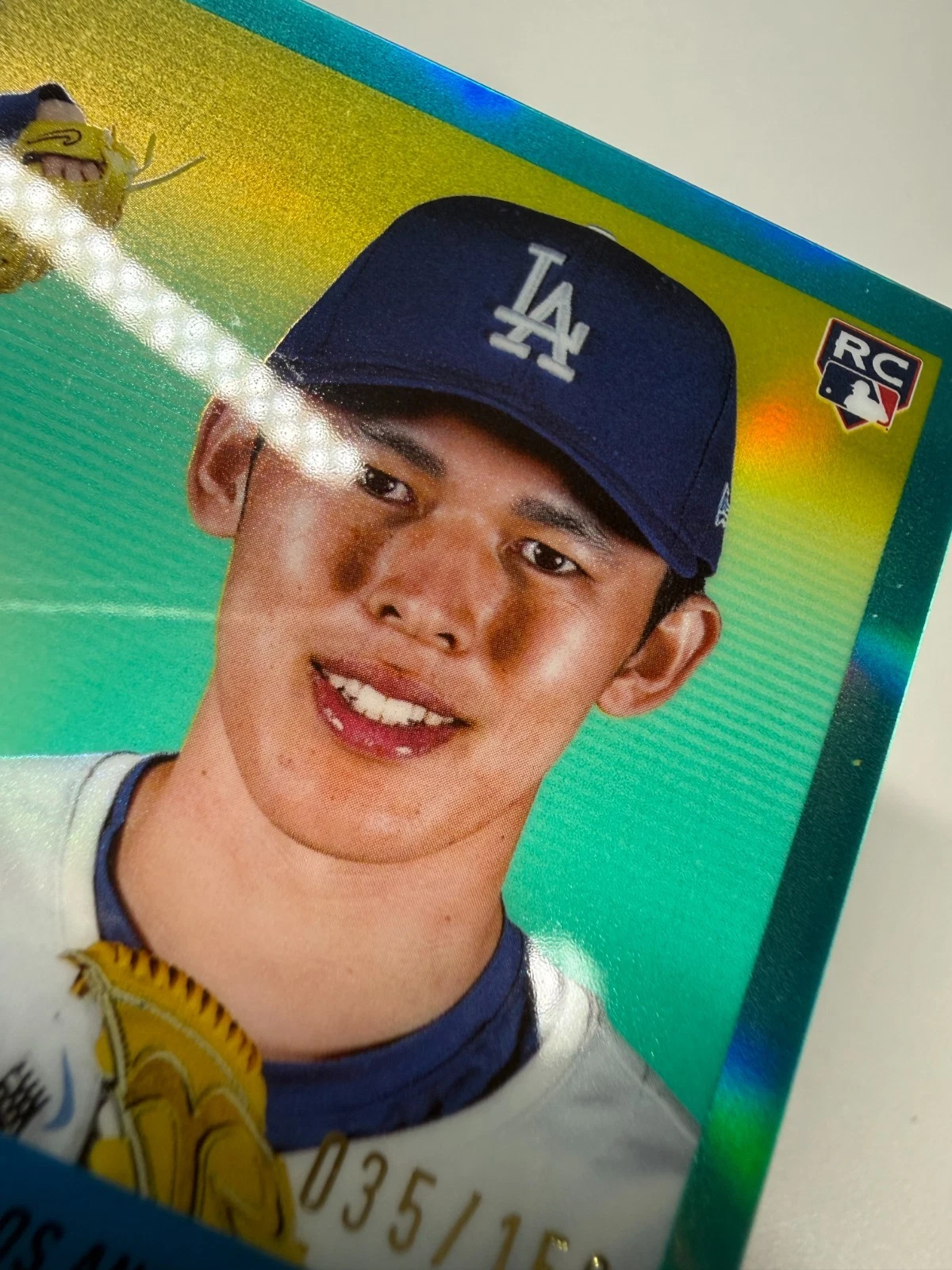 Roki Sasaki 2025 Topps Chrome Platinum Anniversary Aqua Refractor Auto RC /150