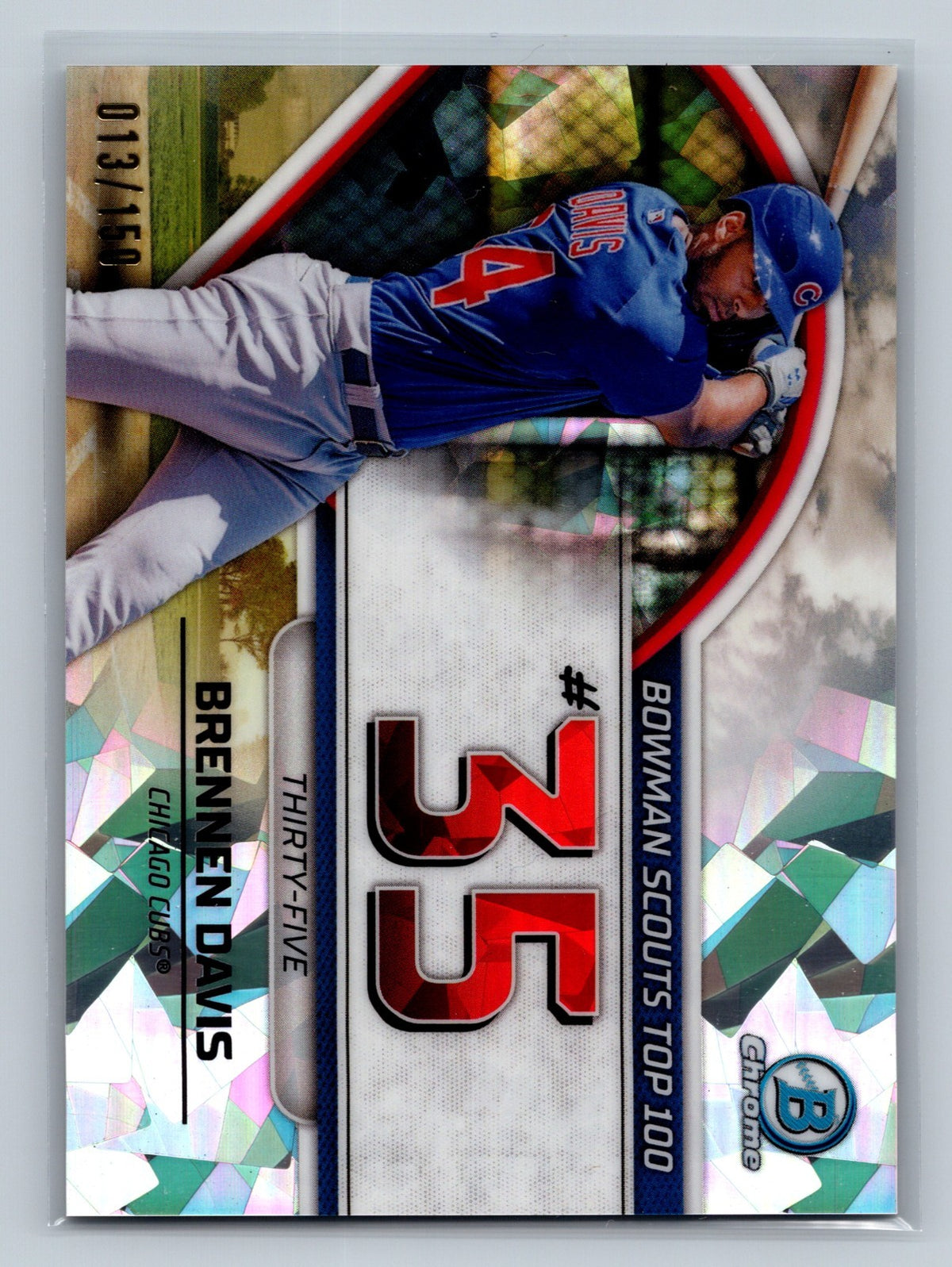Brennen Davis 2023 Bowman Scouts Top Prospect Atomic Refractor /150 #BTP-35 Cu
