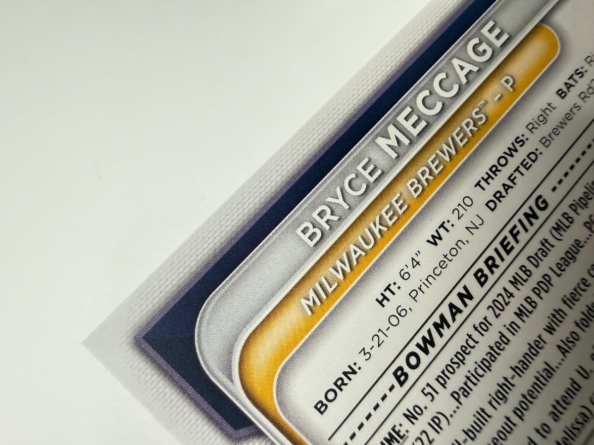 Bryce Meccage 2024 Bowman Draft 1st Paper Blue 150 #BD-94 Brewers