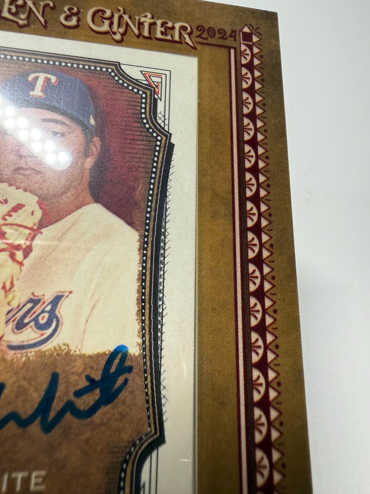 Owen White 2024 Topps Allen & Ginter Mini Framed Auto RC #MA-OW Rangers