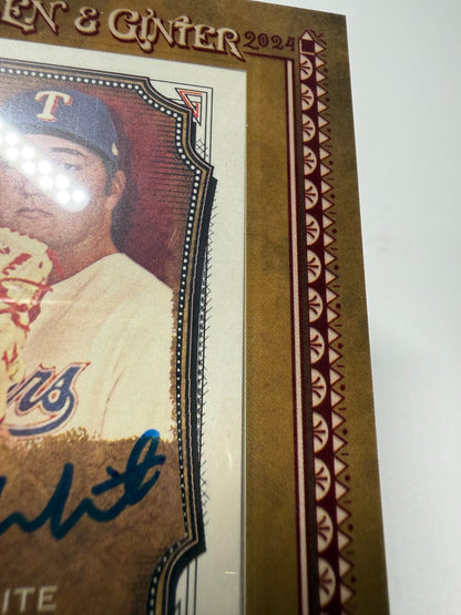 Owen White 2024 Topps Allen & Ginter Mini Framed Auto RC #MA-OW Rangers