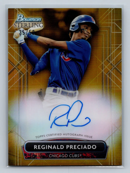 Reginald Preciado 2022 Bowman Sterling Gold Refractor Auto /50 #PA-RP Cubs