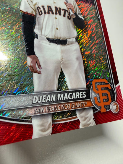 Djean Macares 2025 Bowman Chrome 1st Red Shimmer Refractor /5 #BCP-237 Giants