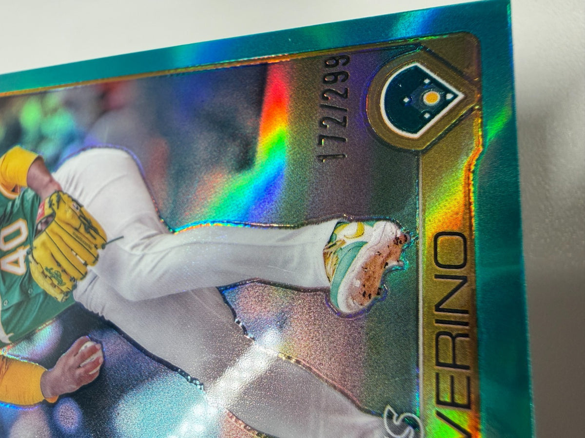 Luis Severino 2025 Topps Chrome Aqua Refractor /299 #241 Athletics