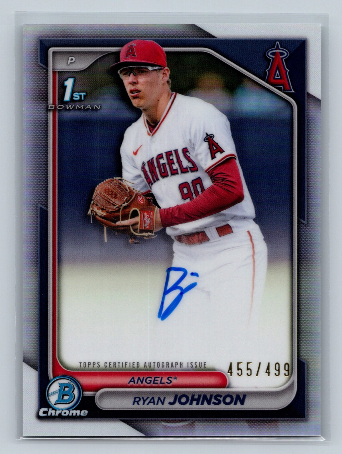 Ryan Johnson 2024 Bowman Draft Chrome 1st Refractor Auto /499 #CPA-RJ Angels