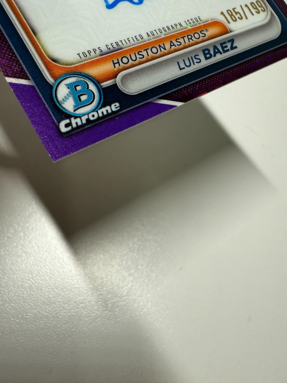 Luis Baez 2024 Bowman Chrome Mega Box Purple Mojo Refractor Auto /199 #BMA-LB