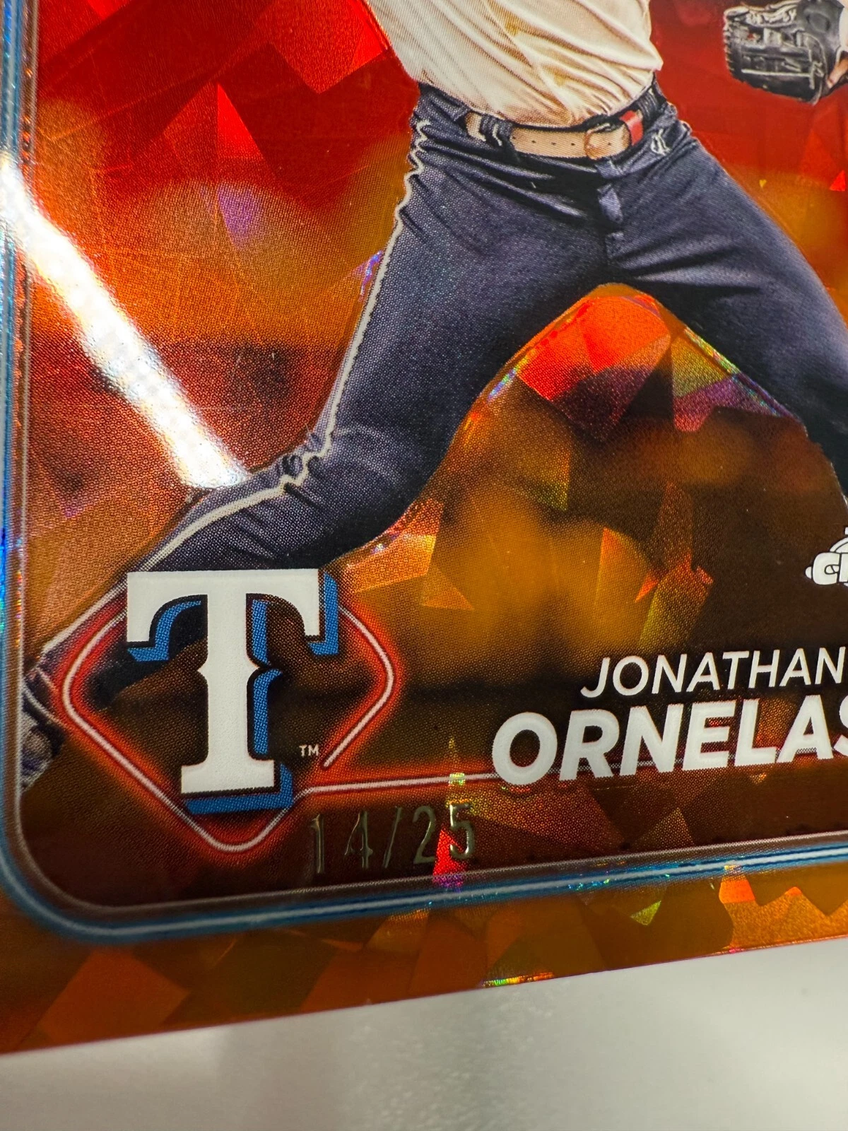 Jonathan Ornelas 2024 Topps Chrome Sapphire Orange RC /25 #575 Rangers