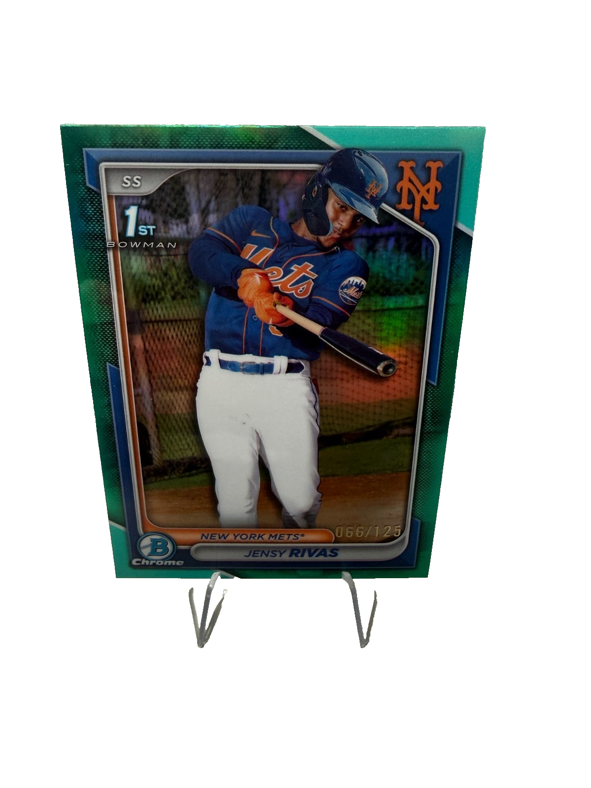 Jensy Rivas 2024 Bowman Chrome 1st Aqua Refractor /125 #BCP-251 Mets