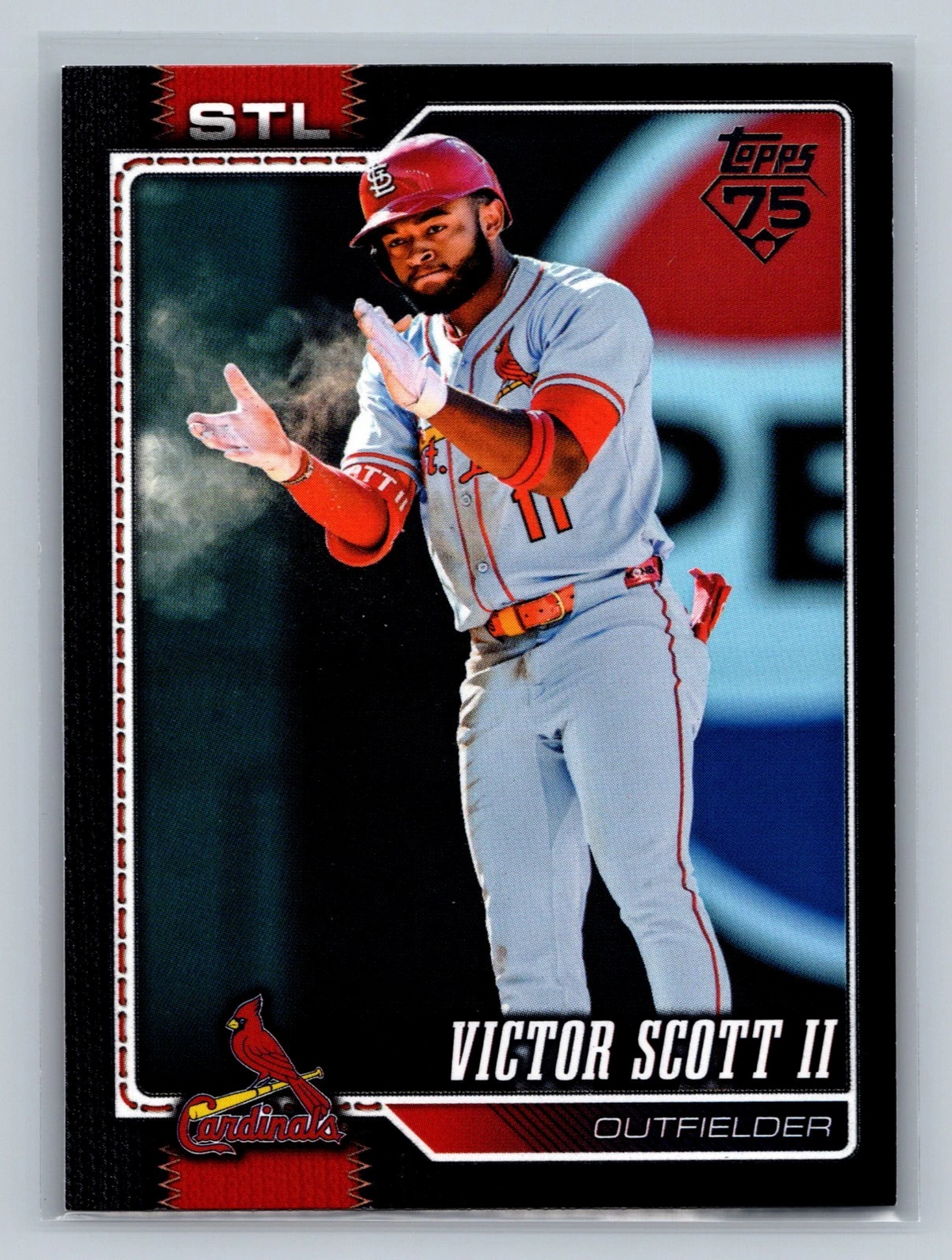 Victor Scott II 2026 Topps Series 1 Black Border /75 #221 Cardinals