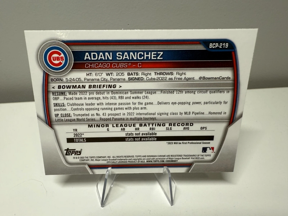 Adan Sanchez 2023 Bowman Chrome 1st Shimmer Refractor #BCP-219 Cubs
