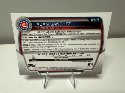 Adan Sanchez 2023 Bowman Chrome 1st Shimmer Refractor #BCP-219 Cubs
