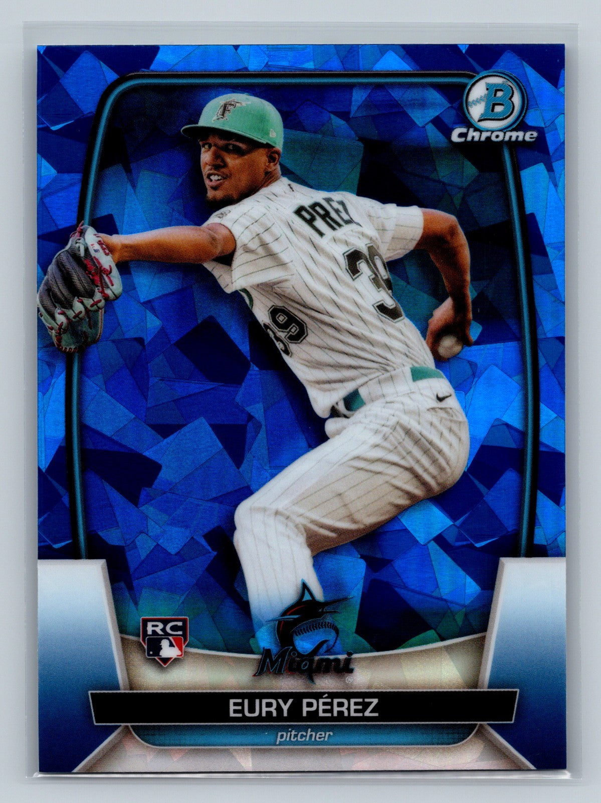 Eury Perez 2023 Bowman Chrome Sapphire RC #90 Marlins