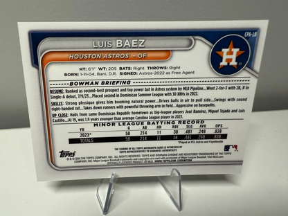 Luis Baez 2024 Bowman Chrome 1st Green Shimmer Refractor Auto /99 #CPA-LB Astros