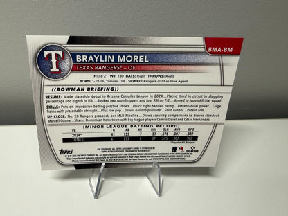 Braylin Morel 2025 Bowman Chrome Mojo Refractor Auto #BMA-BM Rangers